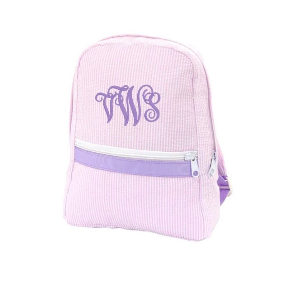 Oh Mint! Monogrammed Princess Seersucker Small Backpack | CeCe's Home & Gifts