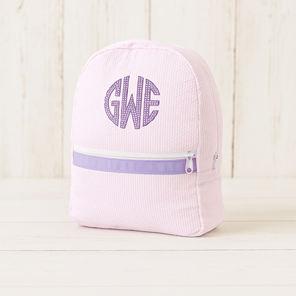 Oh Mint! Monogrammed Princess Seersucker Small Backpack | CeCe's Home & Gifts