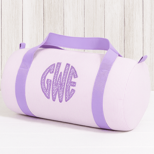 Oh Mint! Monogrammed Princess Seersucker Small Duffel | CeCe's Home & Gifts