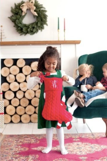 Viv & Lou Monogrammed Viv & Lou Cable Knit Stocking | CeCe's Home & Gifts