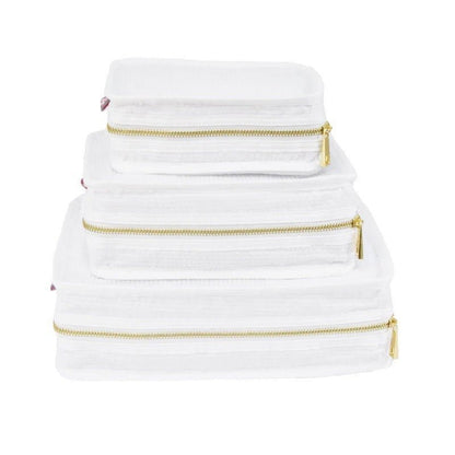 Oh Mint! Monogrammed White Seersucker Stacking Set | CeCe's Home & Gifts