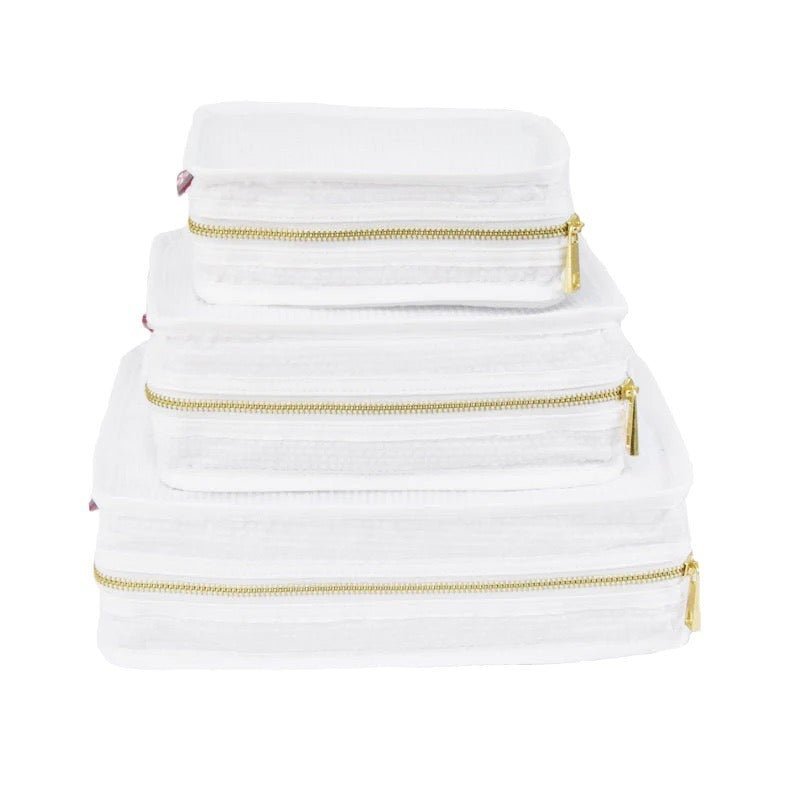 Oh Mint! Monogrammed White Seersucker Stacking Set | CeCe's Home & Gifts