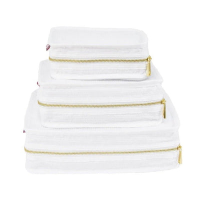 Oh Mint! Monogrammed White Seersucker Stacking Set | CeCe's Home & Gifts