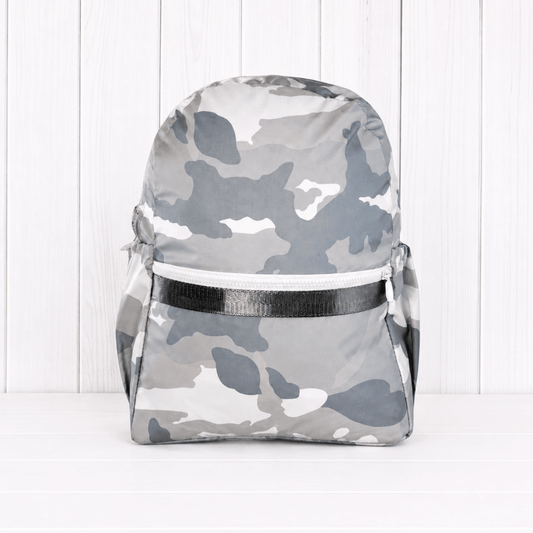 Oh Mint! Monogrammed Wipeable Snow Camo Wipeable Medium Backpack | CeCe's Home & Gifts
