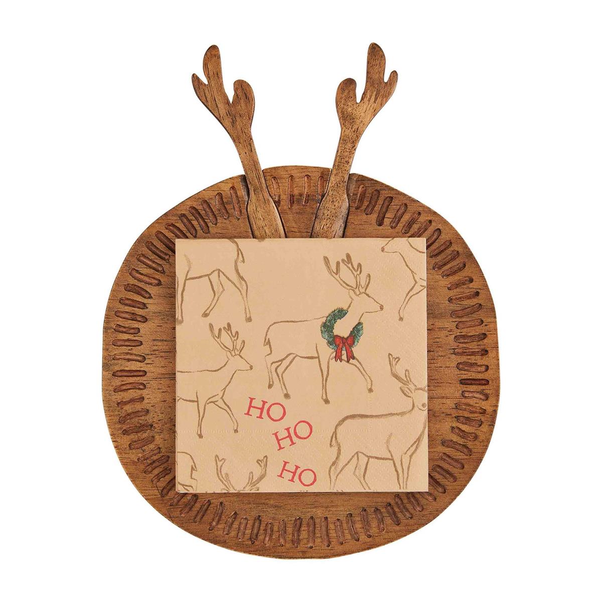 Mud Pie Antler Board & Napkin Set - CeCe's Home & Gifts