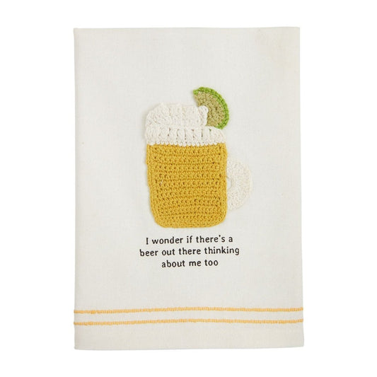 Mud Pie Mud Pie Beer Fiesta Crochet Towel | CeCe's Home & Gifts
