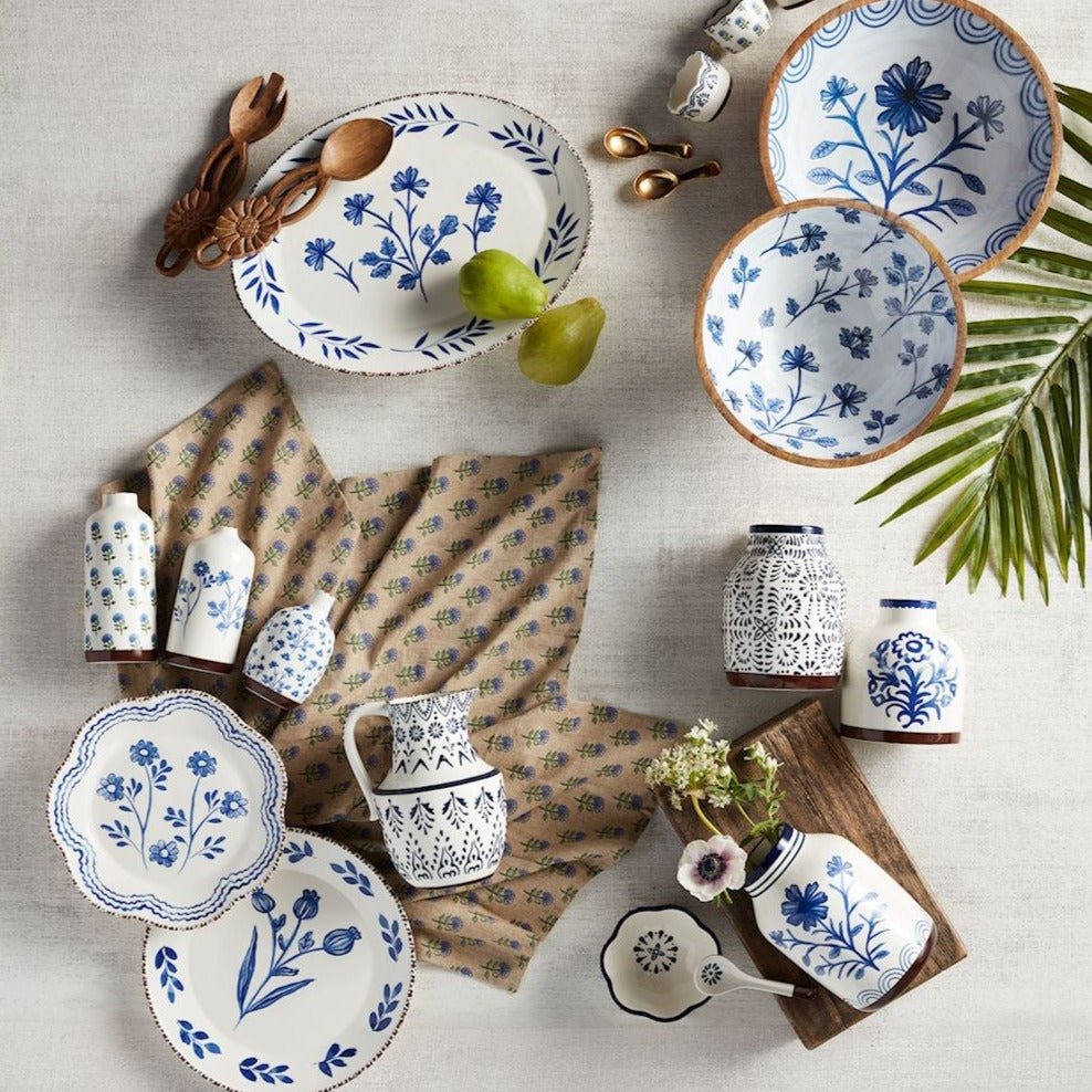 Mud Pie Mud Pie Blue Floral Double Tidbit Set | CeCe's Home & Gifts