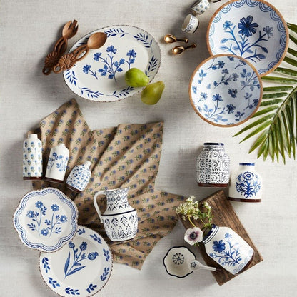 Mud Pie Mud Pie Blue Floral Double Tidbit Set | CeCe's Home & Gifts