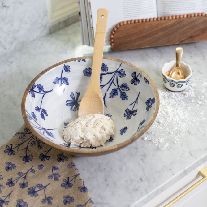 Mud Pie Mud Pie Blue Floral Enamel Bowl | CeCe's Home & Gifts