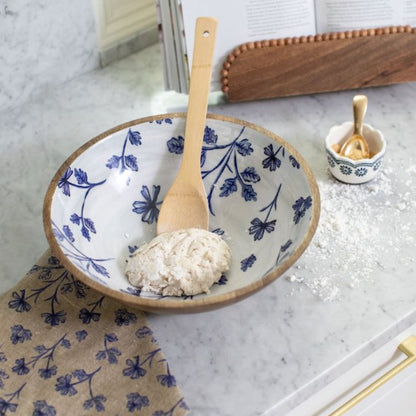 Mud Pie Mud Pie Blue Floral Enamel Bowl | CeCe's Home & Gifts