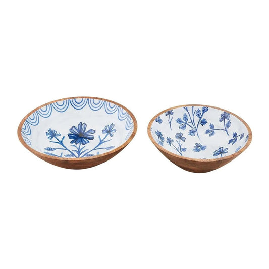 Mud Pie Mud Pie Blue Floral Enamel Bowl | CeCe's Home & Gifts
