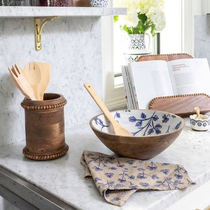 Mud Pie Mud Pie Blue Floral Enamel Bowl | CeCe's Home & Gifts