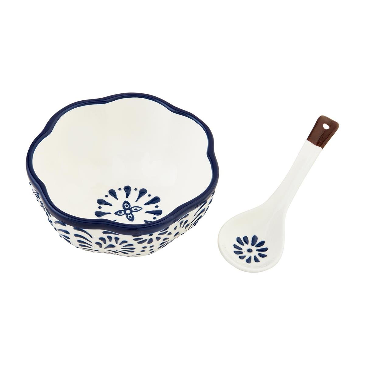 Mud Pie Blue Floral Salsa Bowl Set - CeCe's Home & Gifts