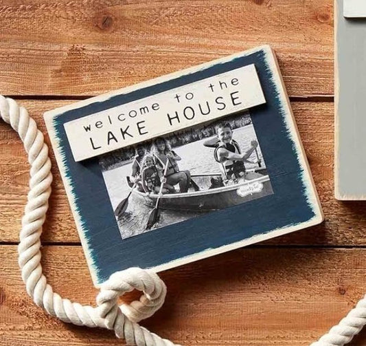 Mud Pie Mud Pie Blue Lake Wood Frame - 4 x 6 | CeCe's Home & Gifts