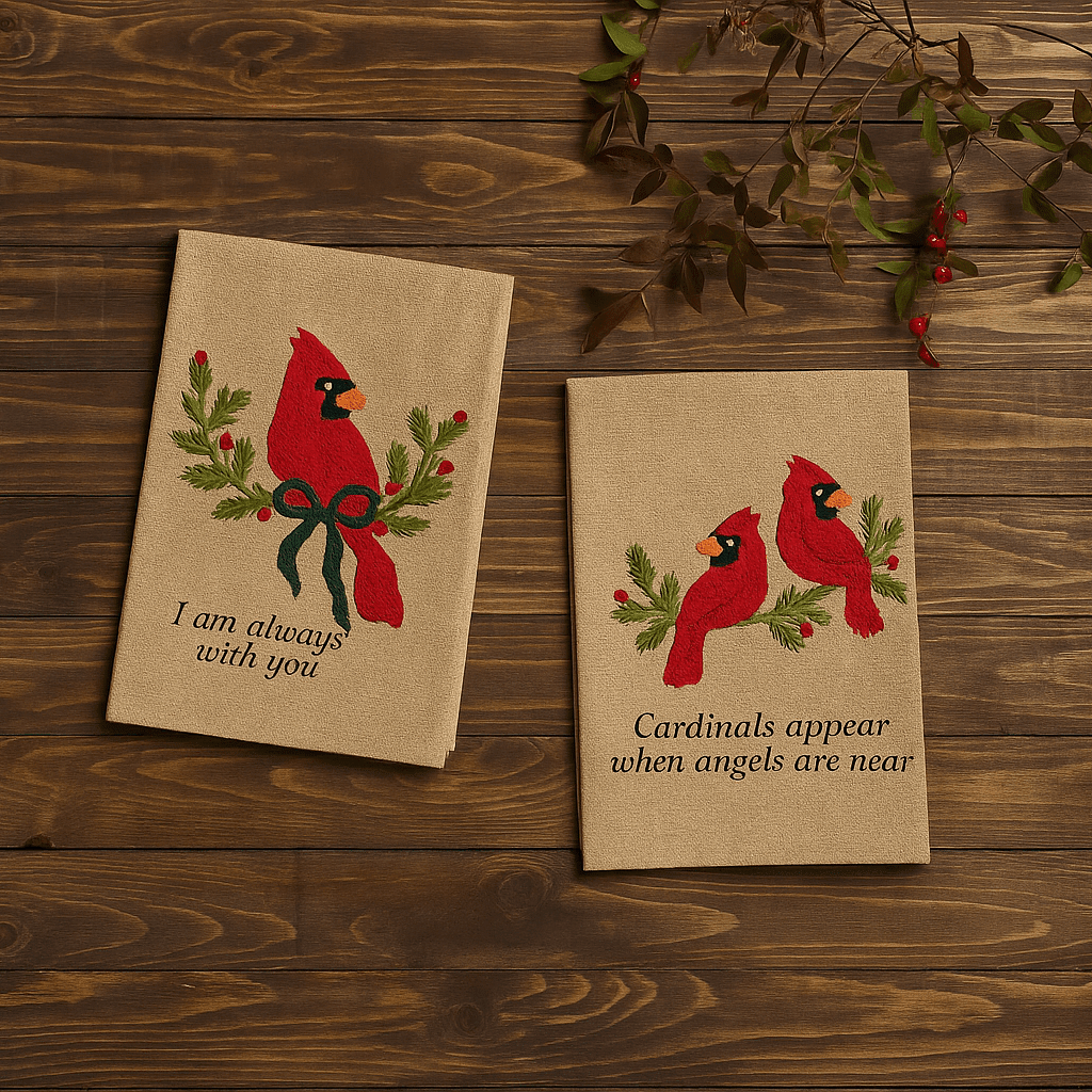 Mud Pie Mud Pie Cardinal Embroidered Hand Towel Set of 2 | CeCe's Home & Gifts