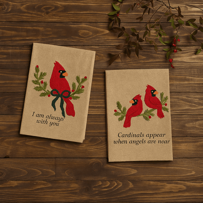 Mud Pie Mud Pie Cardinal Embroidered Hand Towel Set of 2 | CeCe's Home & Gifts