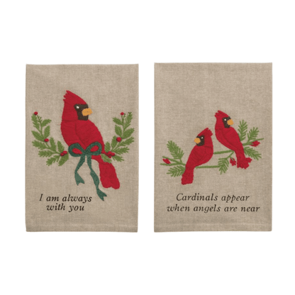 Mud Pie Mud Pie Cardinal Embroidered Hand Towel Set of 2 | CeCe's Home & Gifts