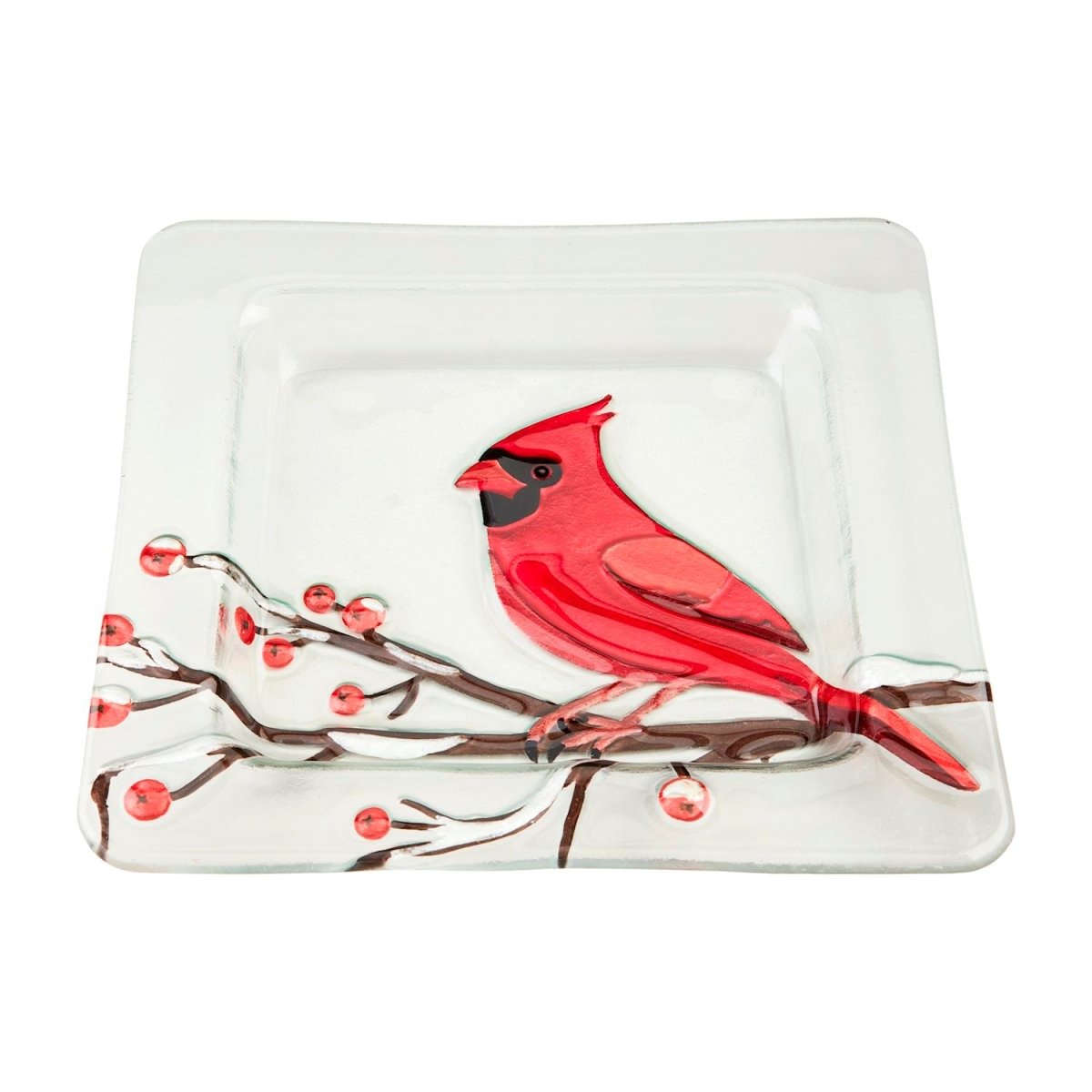 Mud Pie Cardinal Glass Plate - CeCe's Home & Gifts