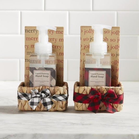 Mud Pie Check Soap & Guest Towel Basket Set - CeCe's Home & Gifts