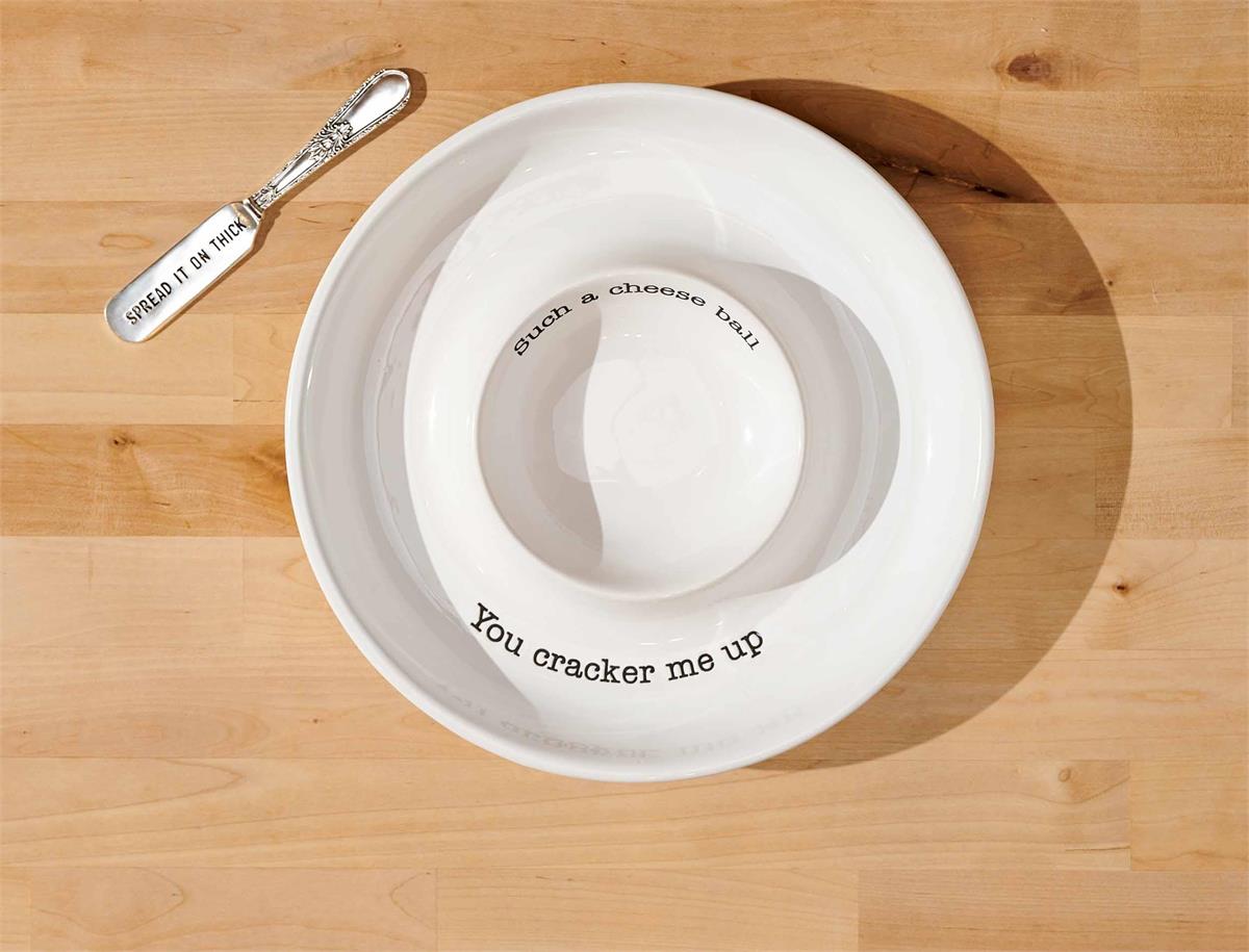 Mud Pie Mud Pie Cheese Ball Dish Set | CeCe's Home & Gifts