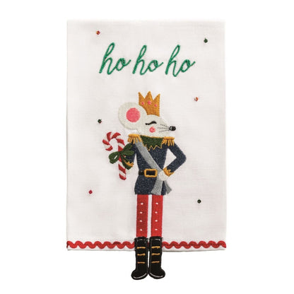 Mud Pie Mud Pie Christmas Dangle Embroidery Towel - 3 Styles | CeCe's Home & Gifts