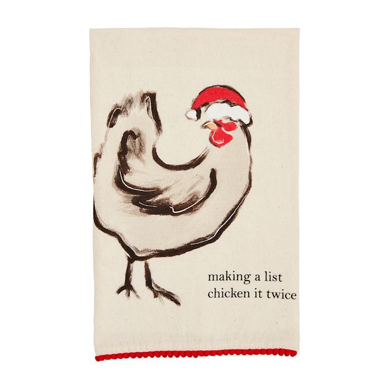 Mud Pie Mud Pie Christmas Farm Towel - Chicken | CeCe's Home & Gifts