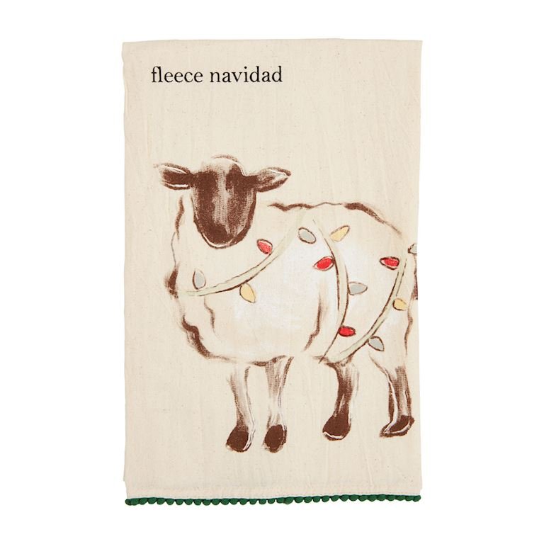 Mud Pie Mud Pie Christmas Farm Towel - Sheep | CeCe's Home & Gifts
