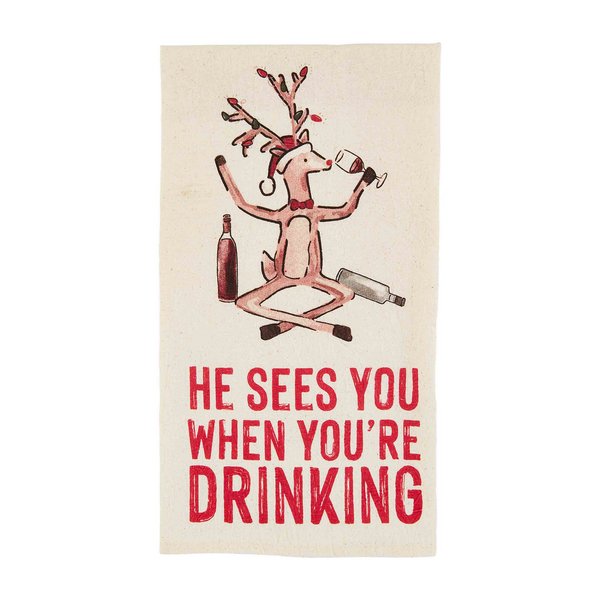 Mud Pie Mud Pie Christmas Humorous Drinking Towels | CeCe's Home & Gifts