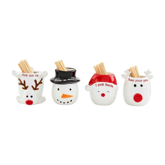 Mud Pie Mud Pie Christmas Toothpick Holder Set - 4 Styles | CeCe's Home & Gifts