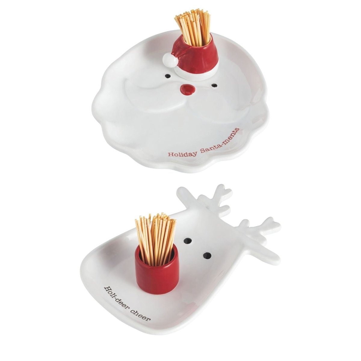 Mud Pie Mud Pie Christmas Toothpick Tray & Caddy Set - 2 Styles | CeCe's Home & Gifts