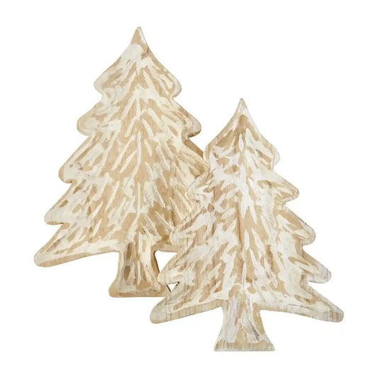 Mud Pie Christmas Tree Wood Tray Set - CeCe's Home & Gifts
