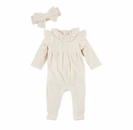 Mud Pie Mud Pie Cream Sleeper & Headband Set | CeCe's Home & Gifts