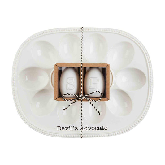 Mud Pie Deviled Egg Tray and Shaker Set - CeCe's Home & Gifts