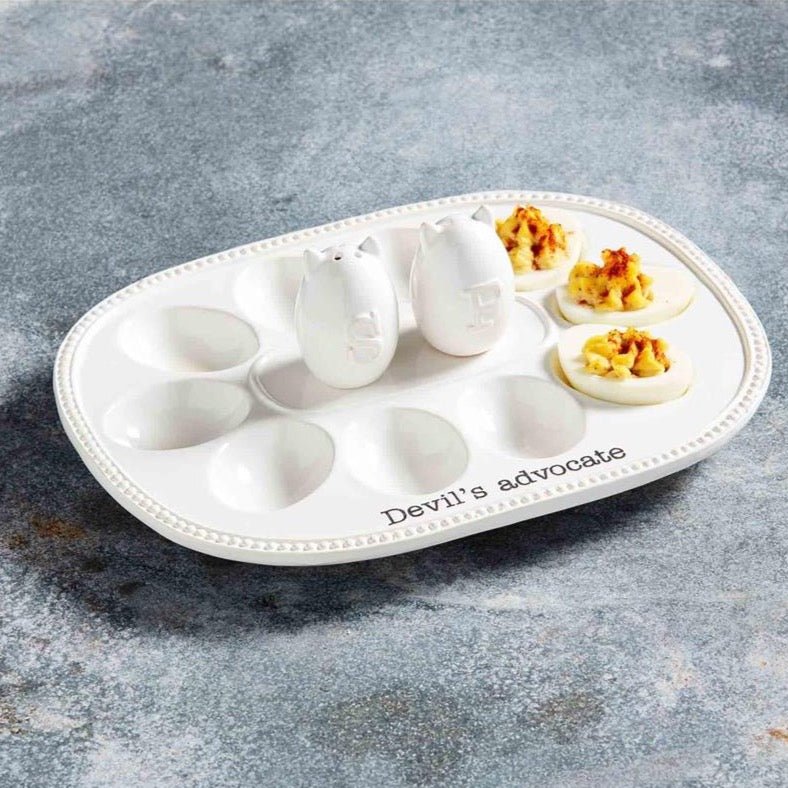 Mud Pie Deviled Egg Tray and Shaker Set - CeCe's Home & Gifts