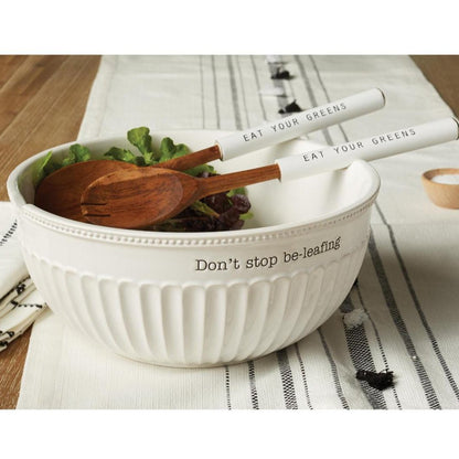 Mud Pie Mud Pie "Don't Stop Be - Leafing" Salad Bowl Set | CeCe's Home & Gifts