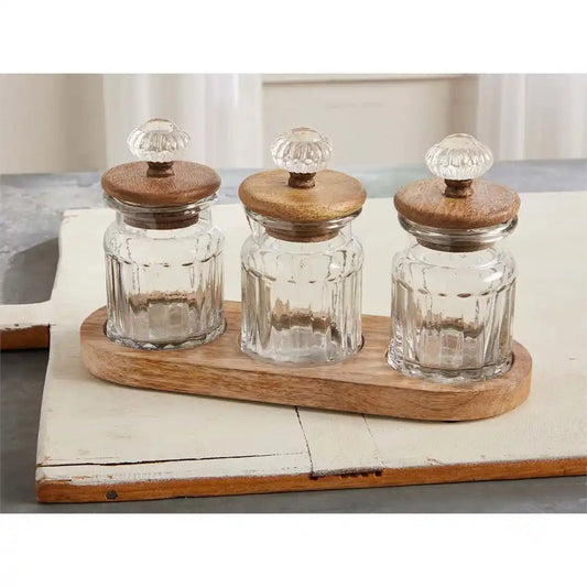 Mud Pie Door Knob Glass Canister Set - CeCe's Home & Gifts