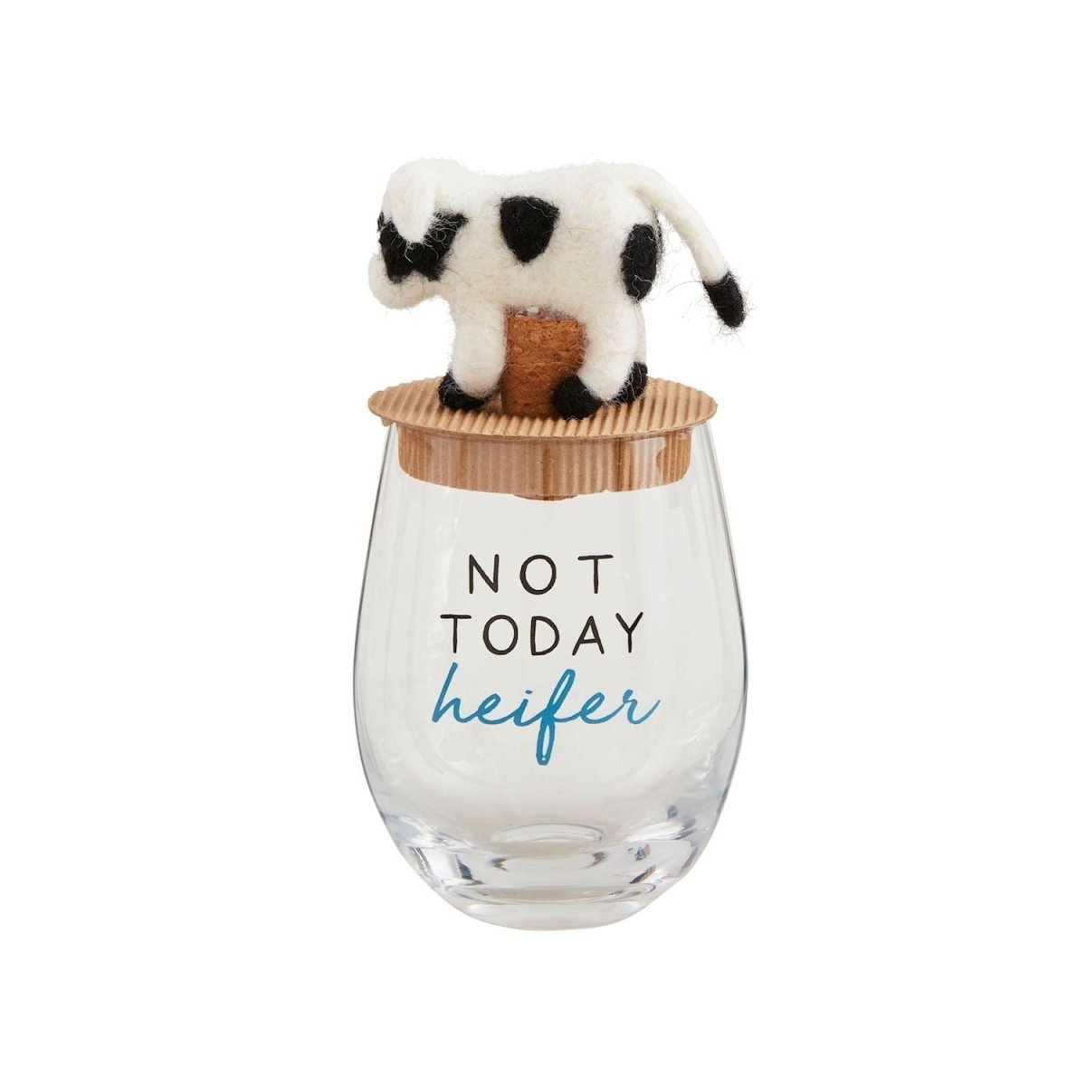 Mud Pie Mud Pie Farm Animal Wine Glass With Topper - Three Styles | CeCe's Home & Gifts