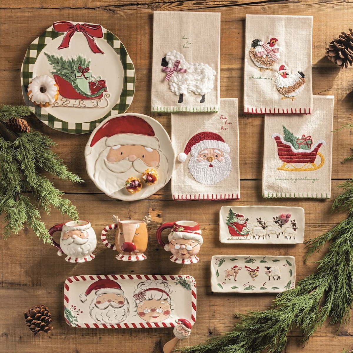 Mud Pie Mud Pie Farm Christmas Platter Set | CeCe's Home & Gifts