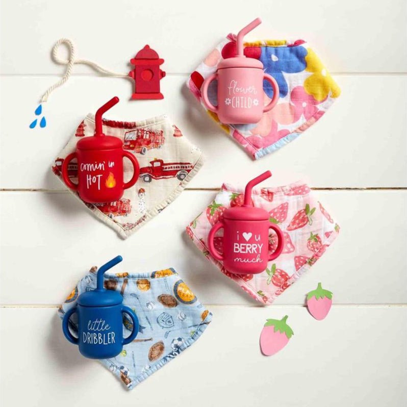 Mud Pie Fire Truck Silicone Cup & Bib Set - CeCe's Home & Gifts