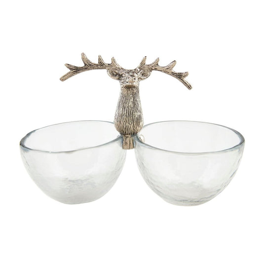 Mud Pie Mud Pie Glass Deer Double Dip Dish | CeCe's Home & Gifts