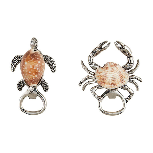 Mud Pie Glass Sea Shell Crab & Turtle Bottle Opener - CeCe's Home & Gifts