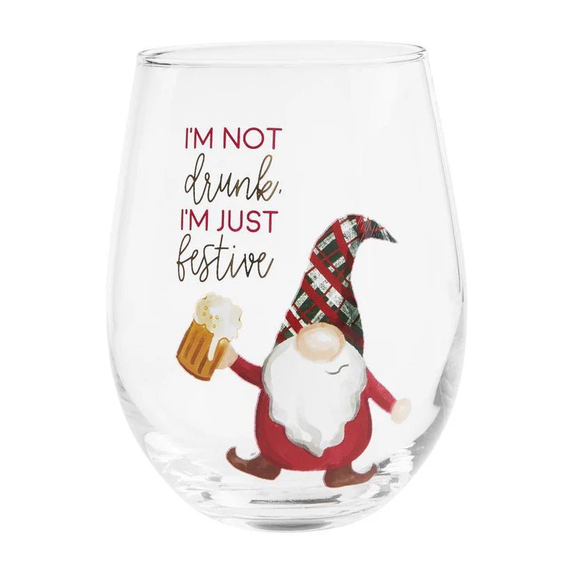 Mud Pie Gnome Drinks Wine Glass - CeCe's Home & Gifts