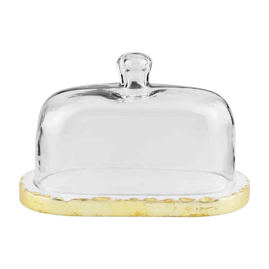 Mud Pie Gold Edge Butter Dish - CeCe's Home & Gifts