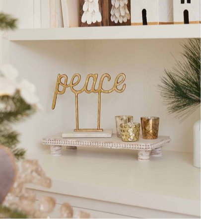 Mud Pie Gold Peace Sentiment Sitter - CeCe's Home & Gifts