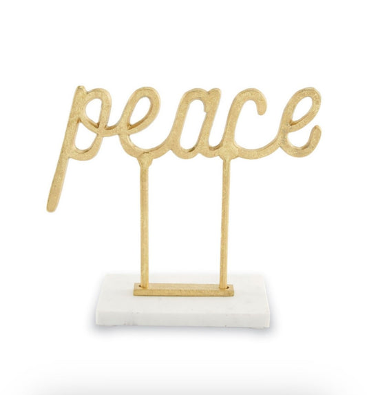 Mud Pie Gold Peace Sentiment Sitter - CeCe's Home & Gifts