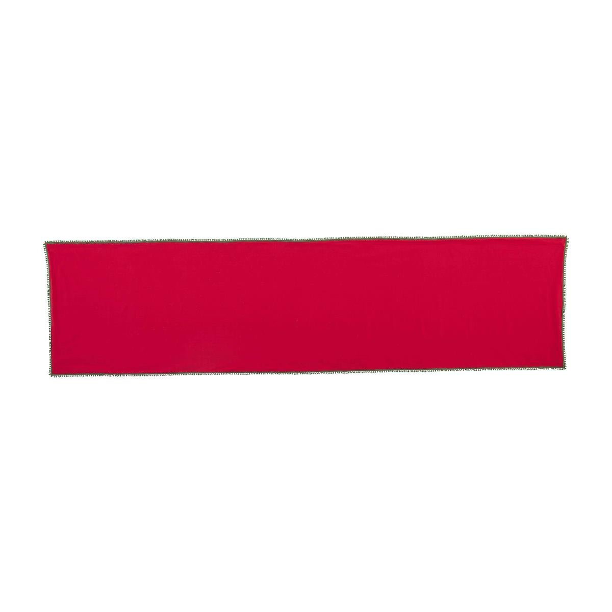 Mud Pie Mud Pie Green & Red Christmas Pom Pom Table Runners | CeCe's Home & Gifts