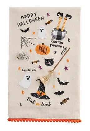 Mud Pie Halloween Icon Applique Hand Towel - CeCe's Home & Gifts