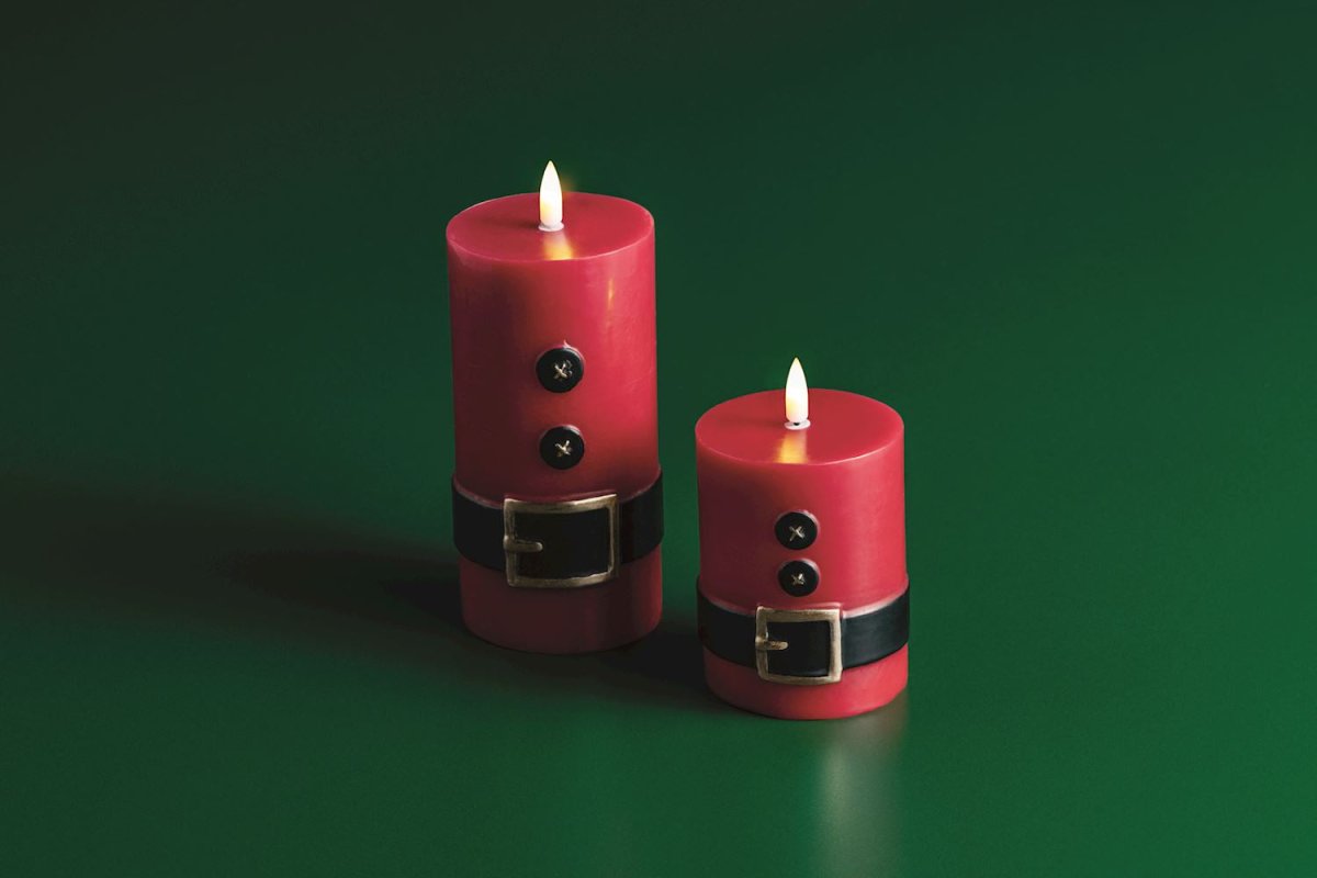 Mud Pie Mud Pie Hand-Painted Santa Flameless Candle - 2 Sizes | CeCe's Home & Gifts