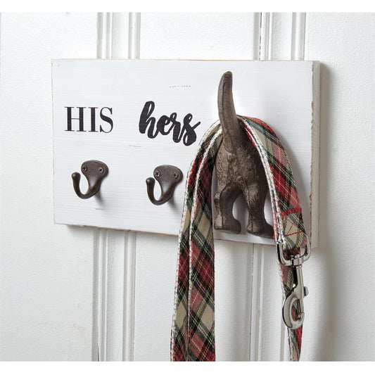 Mud Pie "His, Hers & Pup" Key & Leash Hook - CeCe's Home & Gifts