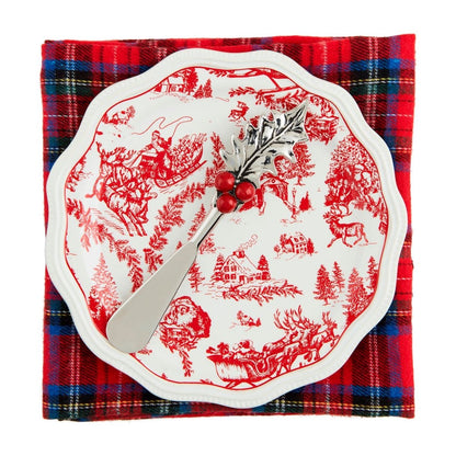 Mud Pie Mud Pie Holiday Toile Appetizer Set | CeCe's Home & Gifts